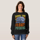 Rett der Floaty Kartoffeln Chubby Mermaid Manatee Sweatshirt (Vorne ganz)