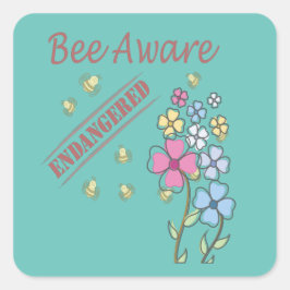 Rett der gefährdeten Bienen Quadratischer Aufkleber