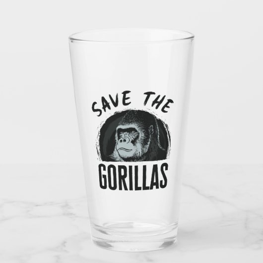 Rett der Gorillas Gorilla bedroht Aussterben Glas (Vorderseite)