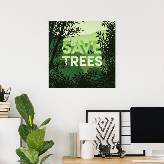 RETT der Grüntöne des Waldposters TREES Poster (Heimbüro)