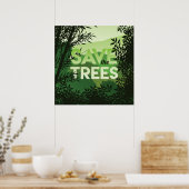 RETT der Grüntöne des Waldposters TREES Poster (Küche)