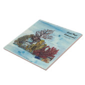 Rett der handbemalten Korallenriffe Fliese (Seite)