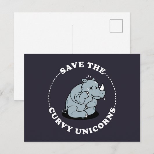 Rett der kurven Einhörner Postkarte (Vorne/Hinten)