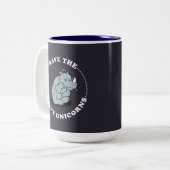 Rett der kurven Einhörner Zweifarbige Tasse (Vorderseite Links)