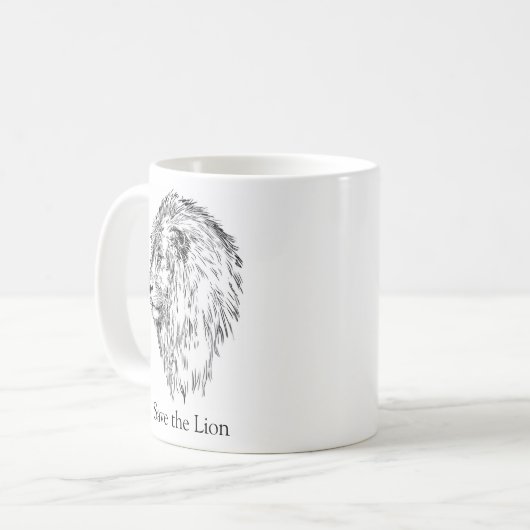 Rett der Löwe Kaffeetasse (Vorderseite Links)
