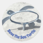 Rett der Meeresschildkröte Rette den Sea Earth Day Runder Aufkleber (Vorderseite)