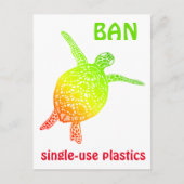 Rett der Meeresschildkröte Tortoise Ban Kunststoff Postkarte (Vorderseite)