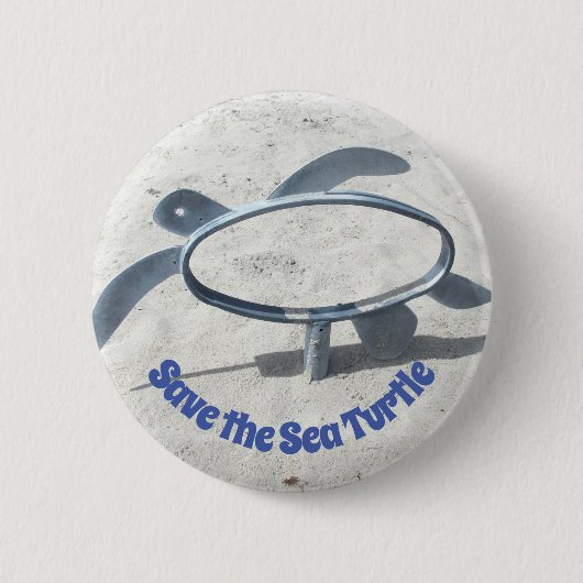 Rett der Meeresschildkröte Verschwinden der Schild Button (Vorderseite)