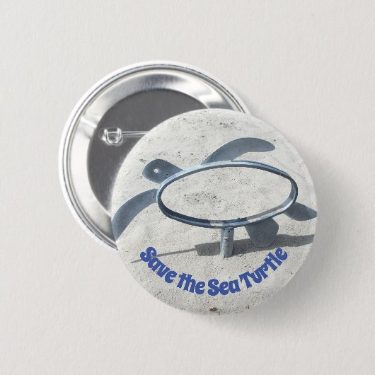 Rett der Meeresschildkröte Verschwinden der Schild Button (Vorne & Hinten)