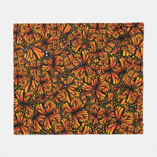 Rett der Monarchen Butterfly Orange Schwarzmonarch Fleecedecke (Vorderseite (Horizontal))