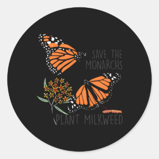 Rett der Monarchen-Pflanze einige Milkweed Butterf Runder Aufkleber