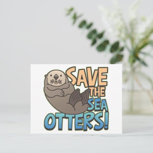 Rett der Otter Postkarte (Stehend Vorderseite)