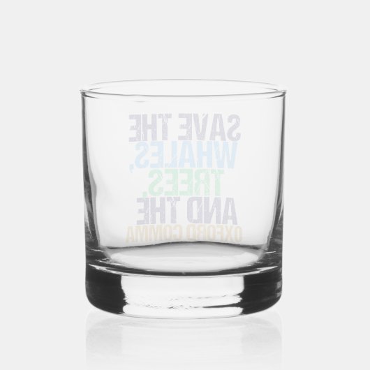 Rett der Oxford Comma Funny Grammar Whiskyglas (Rückseite)