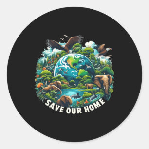 Rett Der Ozean Rette unsere Zuhause Earth Day Natu Runder Aufkleber