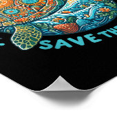 Rett der Ozeane Rettung der Niedlichen Meeresschil Poster (Ecke)