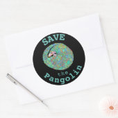 Rett der Pangolin-farbenfrohen gefährdeten Arten A Runder Aufkleber (Umschlag)