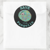 Rett der Pangolin-farbenfrohen gefährdeten Arten A Runder Aufkleber (Tasche)