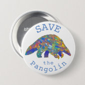 Rett der Pangolins gefährdete Tierrechte Art Button (Vorne & Hinten)