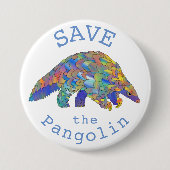 Rett der Pangolins gefährdete Tierrechte Art Button (Vorderseite)