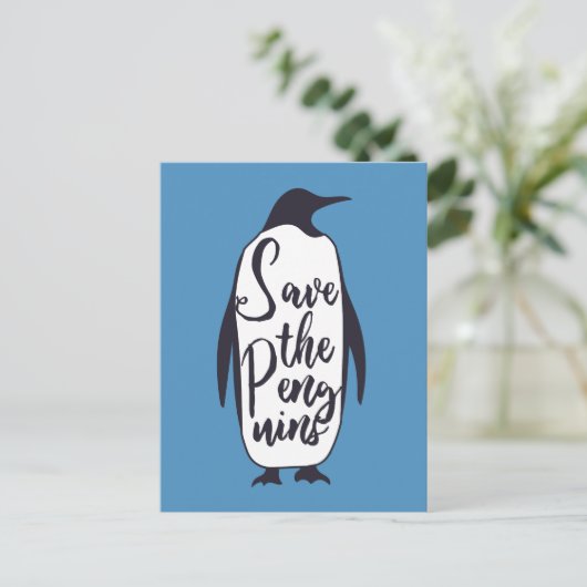 Rett der Pinguine Postkarte (Stehend Vorderseite)