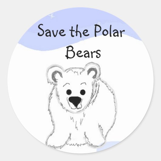 Rett der Polarbären Runder Aufkleber (Vorderseite)