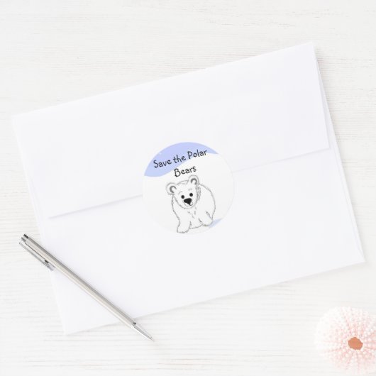 Rett der Polarbären Runder Aufkleber (Umschlag)