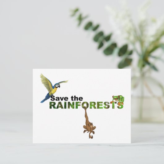 Rett der Regenwälder Postkarte (Stehend Vorderseite)