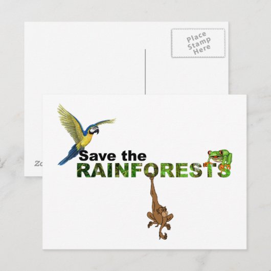 Rett der Regenwälder Postkarte (Vorne/Hinten)