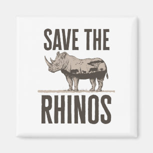 Rett der Rhinos-Rhino-Tierschutzorganisation Magnet
