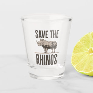 Rett der Rhinos-Rhino-Tierschutzorganisation Schnapsglas