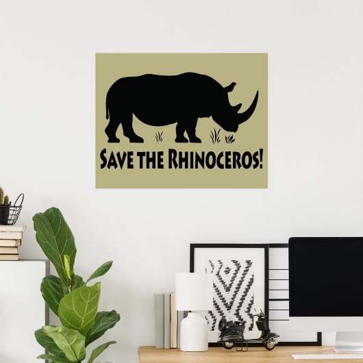 Rett der Rhinozeros Poster (Heimbüro)