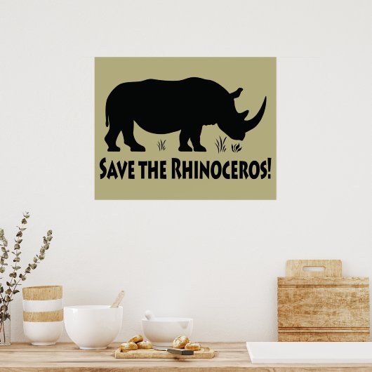 Rett der Rhinozeros Poster (Küche)