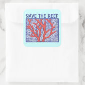 Rett der "Riff Happy Fish Stickers" Quadratischer Aufkleber (Tasche)