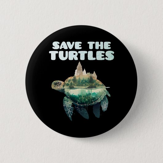 Rett der Schildkröten gefährdete Tiere Erde Button (Vorderseite)