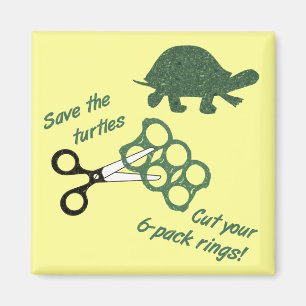 Rett der Schildkröten geschnitten Sixpack Rings Magnet