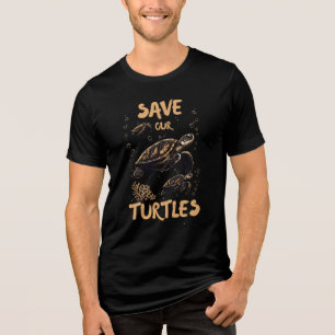 Rett der Schildkröten T - Shirt, Ökologische Meere Tri-Blend Shirt
