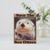 Rett der Sea Otters Postkarte (Stehend Vorderseite)