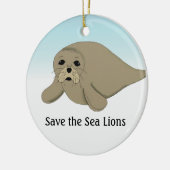 Rett der Seelöwen Keramikornament (Links)