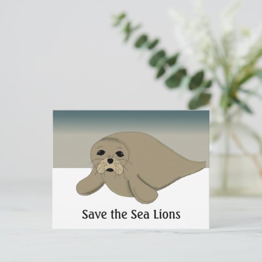 Rett der Seelöwen Postkarte (Stehend Vorderseite)