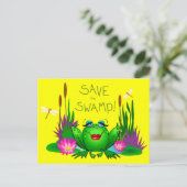Rett der Sumpffrosch Beulah Yellow Postkarte (Stehend Vorderseite)