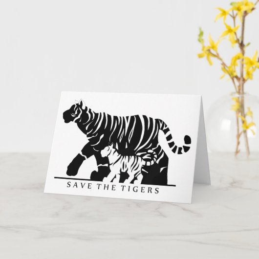 Rett der Tiger Karte (Gelbe Blume)