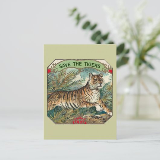 Rett der Tiger Postkarte (Stehend Vorderseite)