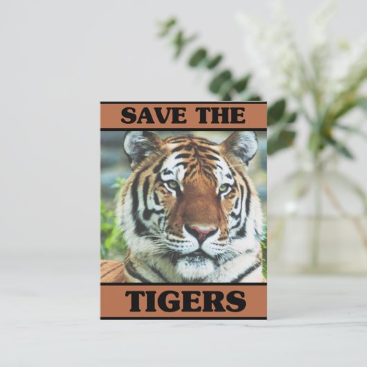 Rett der Tiger Postkarte (Stehend Vorderseite)