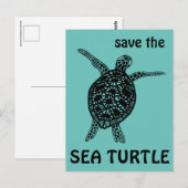 Rett der Tortoise-Klimaänderung Postc Postkarte (Vorne/Hinten)