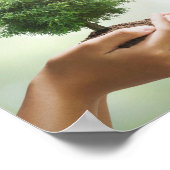 Rett der Trees Hands mit dem Öko Tree Foto Poster (Ecke)