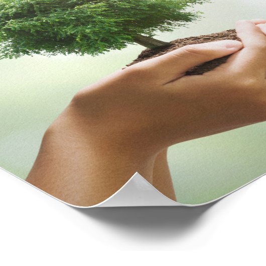 Rett der Trees Hands mit dem Öko Tree Foto Poster (Ecke)