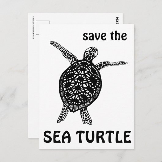 Rett der Turtle Tortoise Klimawandel Postkarte (Vorne/Hinten)