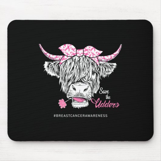 Rett der Udders Heifer Kuh Brustkrebs Bewusstsein Mousepad (Vorne)