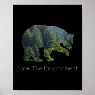Rett der Umwelt Bären Silhouette Umwelt Poster