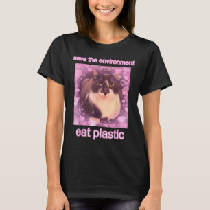 Rett der Umwelt essen Plastik lustige Niedliche Ka T-Shirt